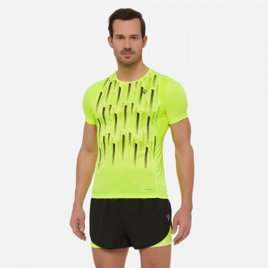 Camiseta running hombre kenny amarillo fluo