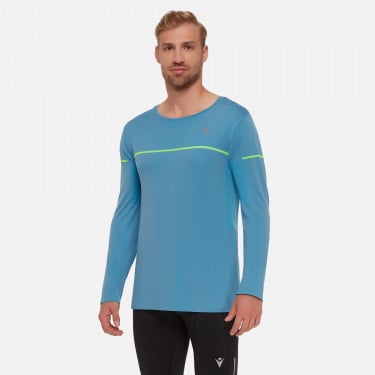 Camiseta de correr para hombre sin costuras color celeste michael