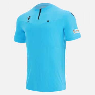 Uefa 2021 referee neon blue shirt