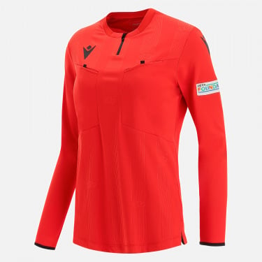 Uefa 2021 referee woman red shirt