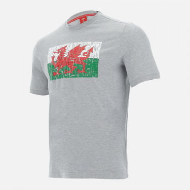 T-shirt gris effet mélange ligne supporter du Pays de Galles Rugby 2020/21