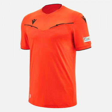 Camiseta árbitro rojo neón UEFA 2023/25