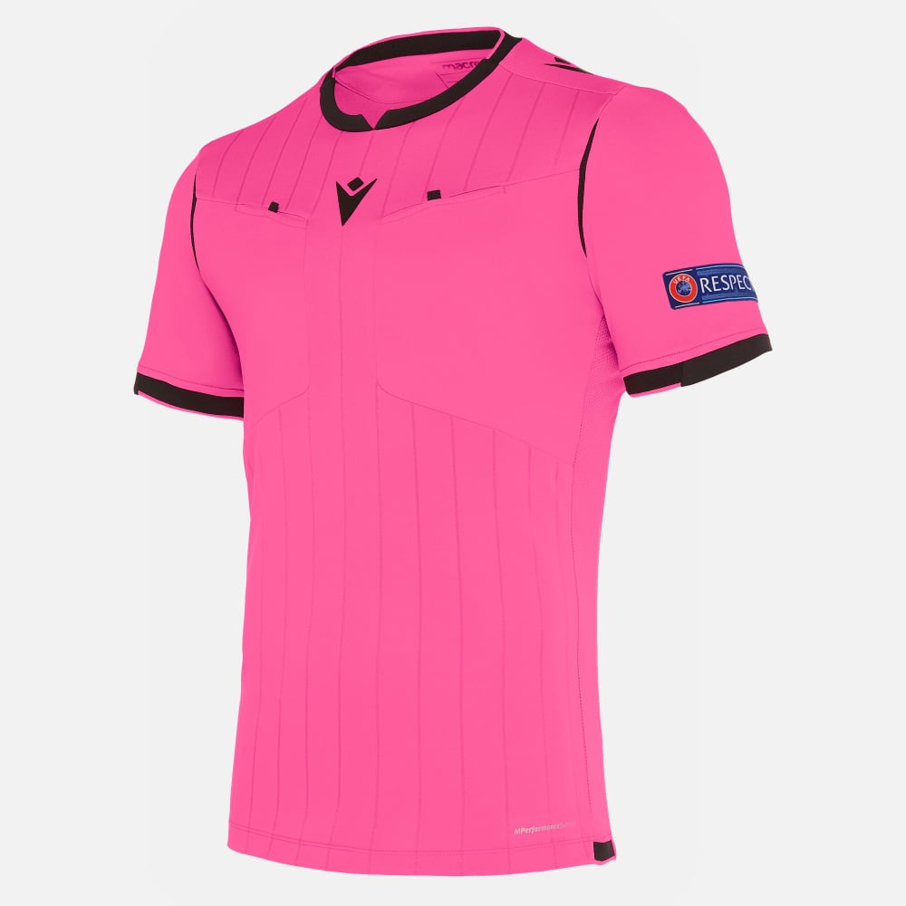 camiseta árbitro neon pink UEFA Ropa Técnica Deportiva Macron