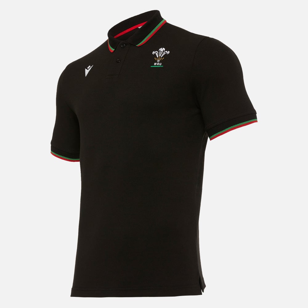 welsh rugby union 2020/21 player travel polo shirt Macron