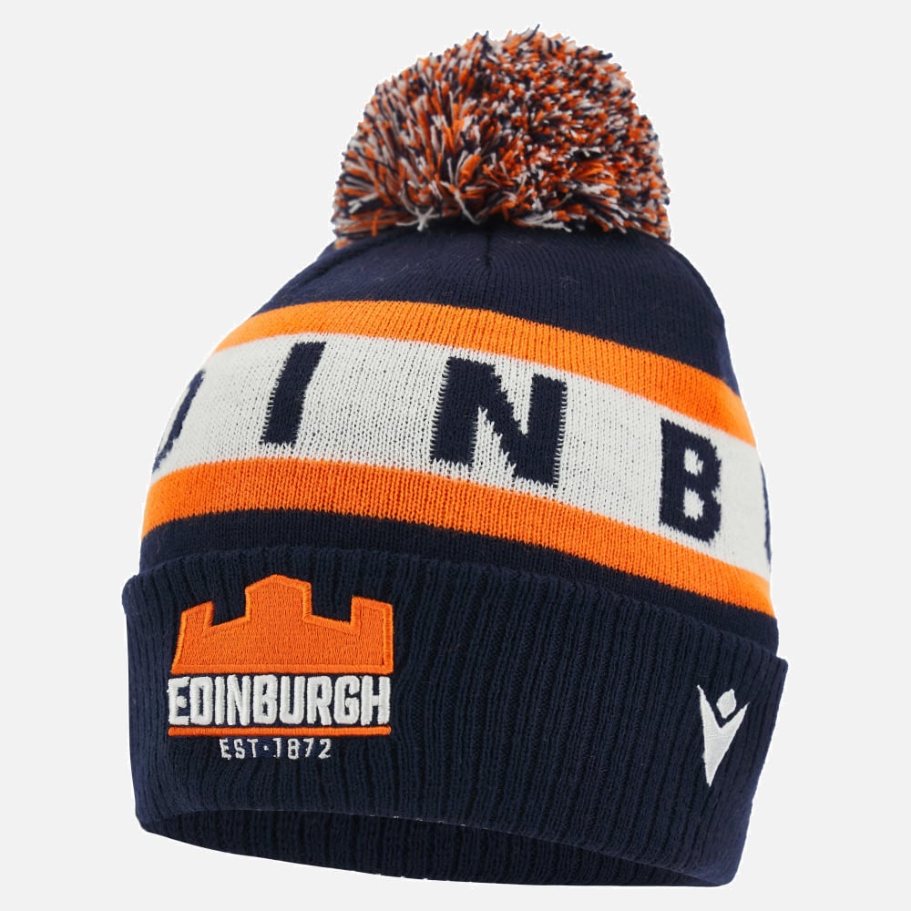Edinburgh Rugby 2023/24 'edinburgh' pompom beanie Macron Technical