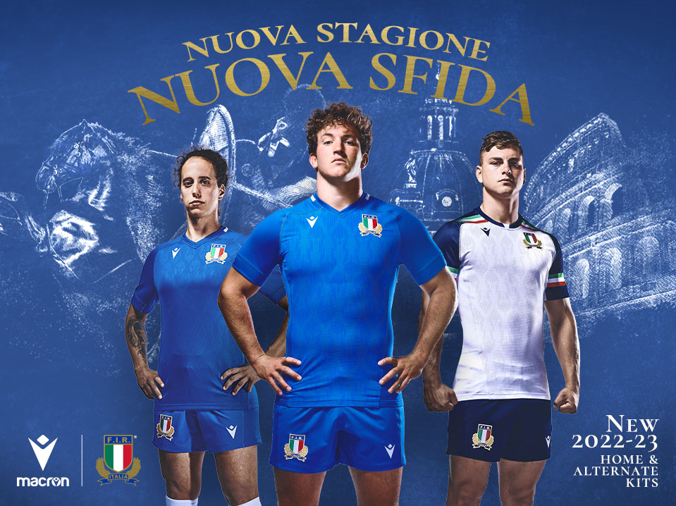 Macron Italia Rugby Men Training Jersey Italy 