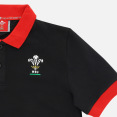 Welsh Rugby 2020/21 Black Piquet Cotton Children's Polo Shirt From The Fans Collection thumbnail