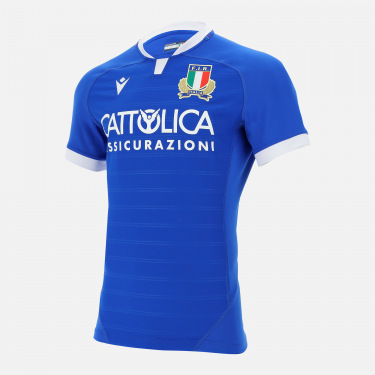 OFFICIAL SHIRT TRAVEL STAFF POLYCOTTON ITALY RUGBY MACRON SEASON 2020/21 