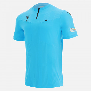 Macron Football Soccer UEFA Referee 19 Mens Short Sleeve SS T-Shirt Tee Crew Nec 