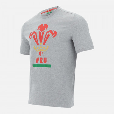 T-Shirt, melangegrau der Fanlinie Welsh Rugby 2020/21