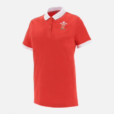Rotes Damen-Poloshirt der Fanlinie Welsh Rugby 2020/21