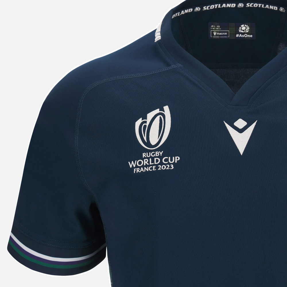 Sweat à Capuche Enfant Macron Rugby France Coupe Du Monde 2023 Officiel - Bleu - Taille 11/12 Ans - Coton