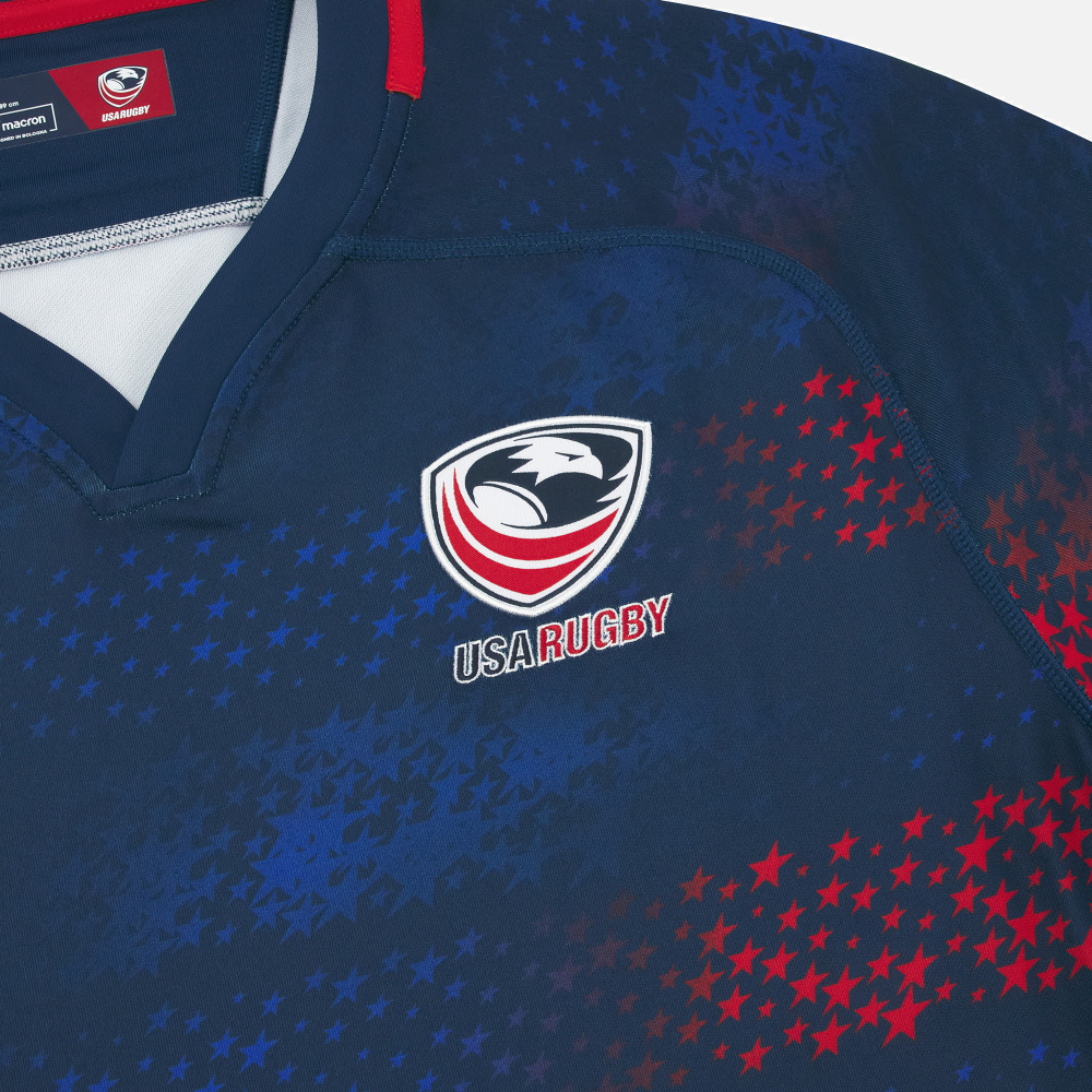 Maillot rugby U.S MARMANDE porté n°18 away match worn shirt ARPOULET MACRON XL