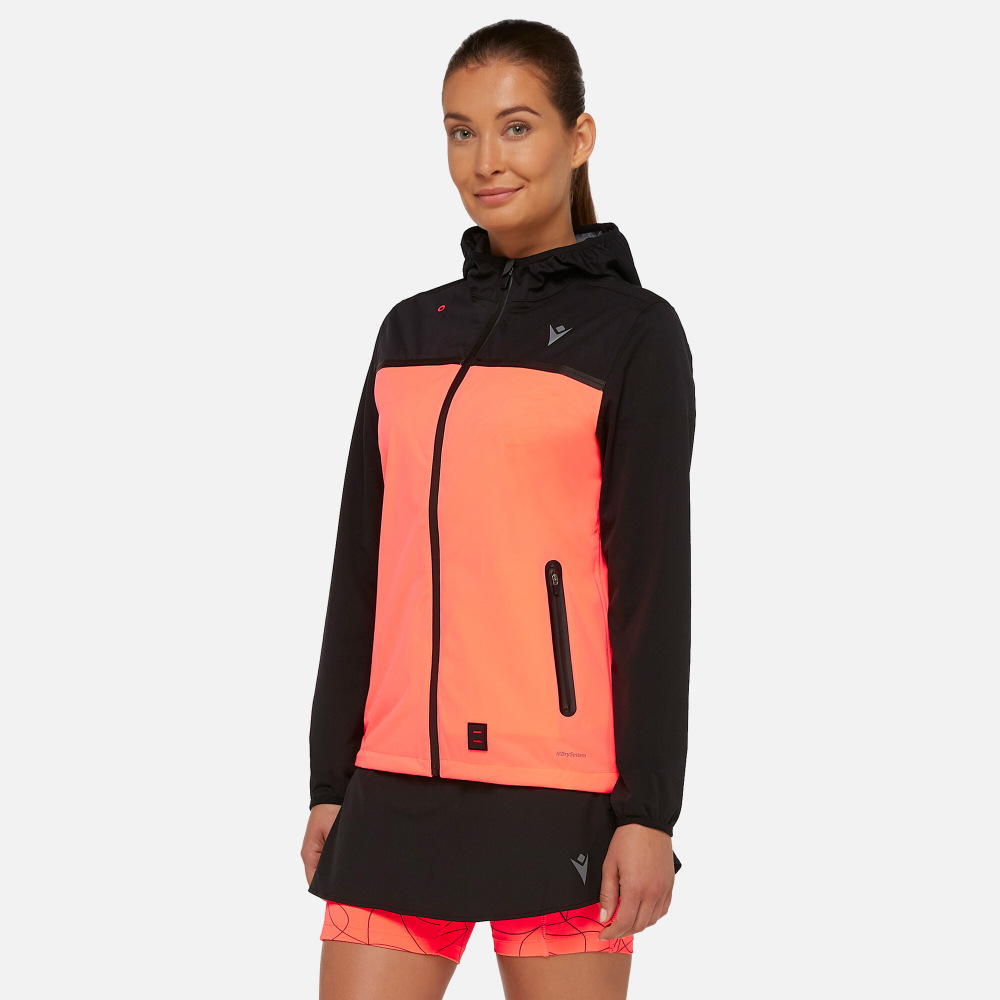 coral running jacket