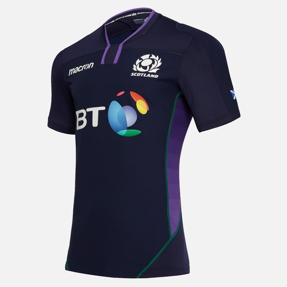 Macron Mens Scotland 2018/19 Alternate Cotton Short Sleeve Replica Rugby Shirt 