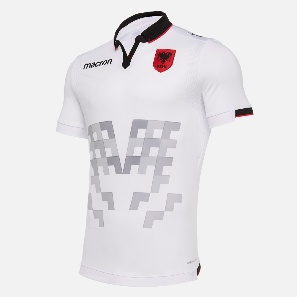XL Macron Albanien Fussball Away Shirt weiß FSHF Fußball Jersey Trikot EM WM S 