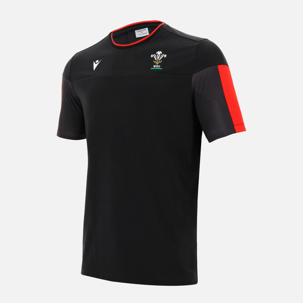 Macron Rugby galés 2021/22 Camiseta Negra de Ocio para Hombre 