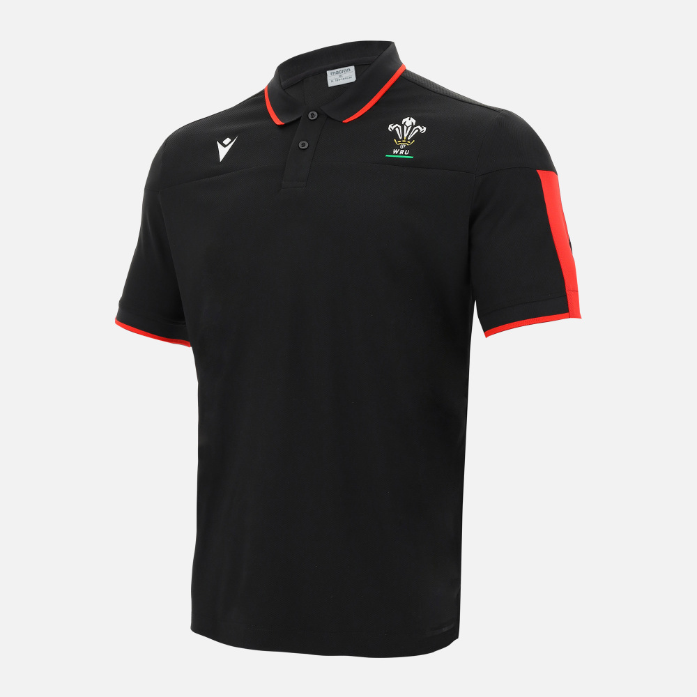 Welsh Rugby 2020/21 black polo shirt Macron