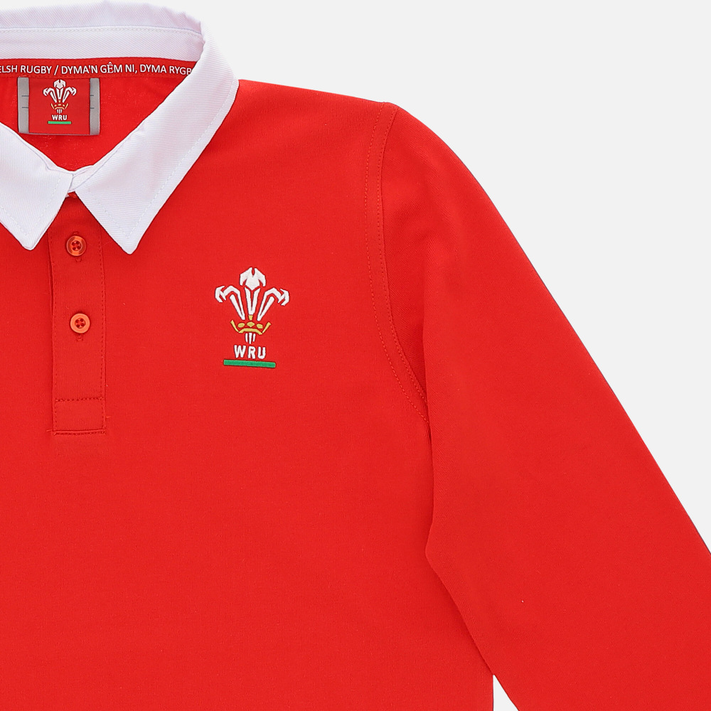 Polo En Coton Jersey Rouge Ligne Supporter Du Pays De Galles Rugby 2020/21 Pour Enfant