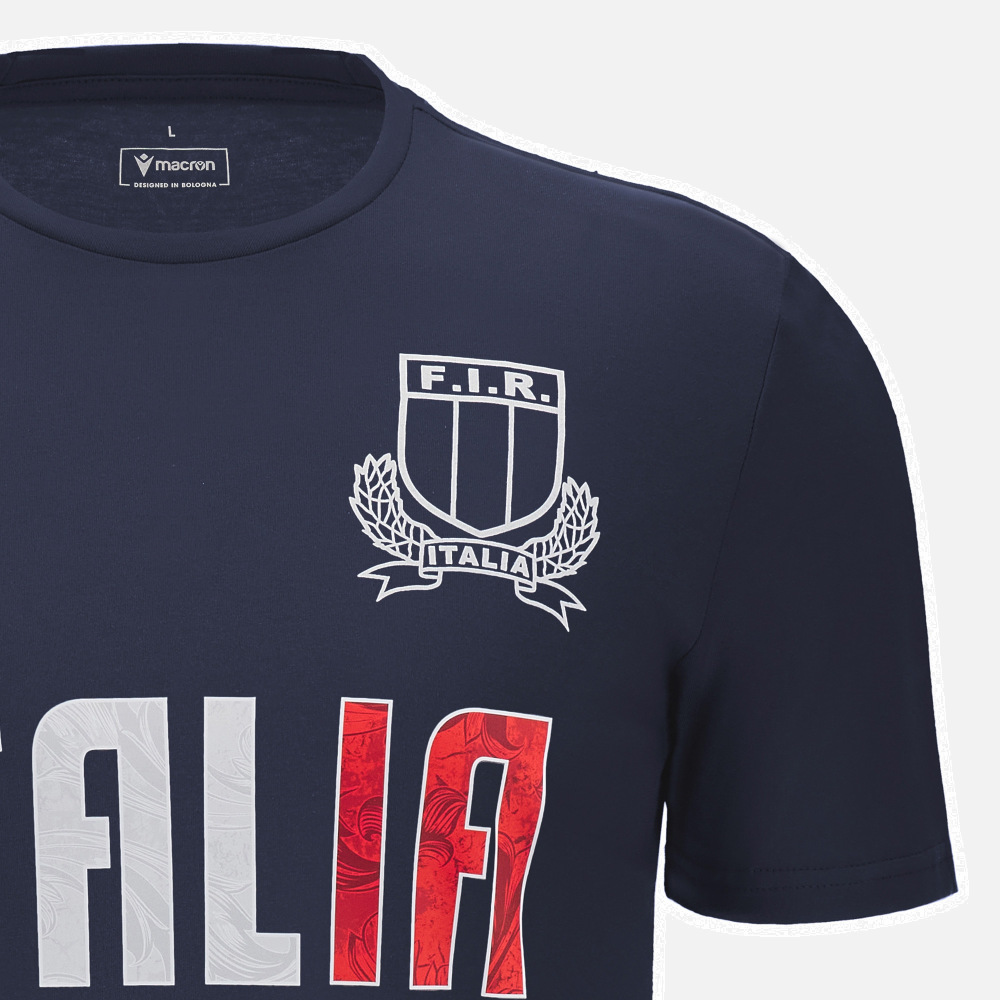 Maillot Italie Rugby Union 2017-2018 Macron – Blanc, Taille XL – Neuf Avec étiquettes