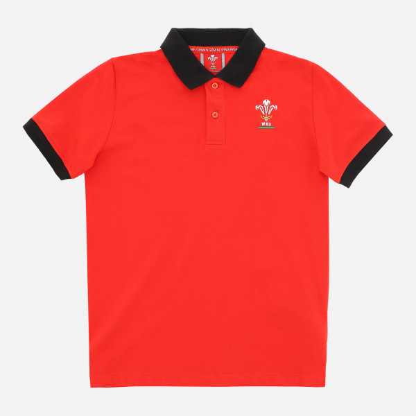 Welsh Rugby 2020/21 Piquet Cotton Children's Polo Shirt From The Fans Collection