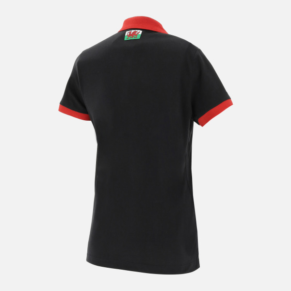 Polo Nera Da Donna Linea Fan Galles Rugby 2020/21