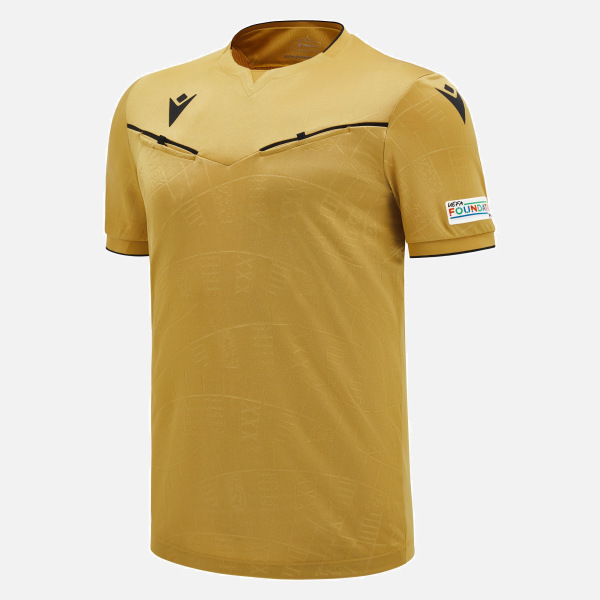 Maillot De Compression Arbitre UEFA 2019 Macron - Manches Courtes - Coupe Ajustée - Pour Entraînement Ou Match