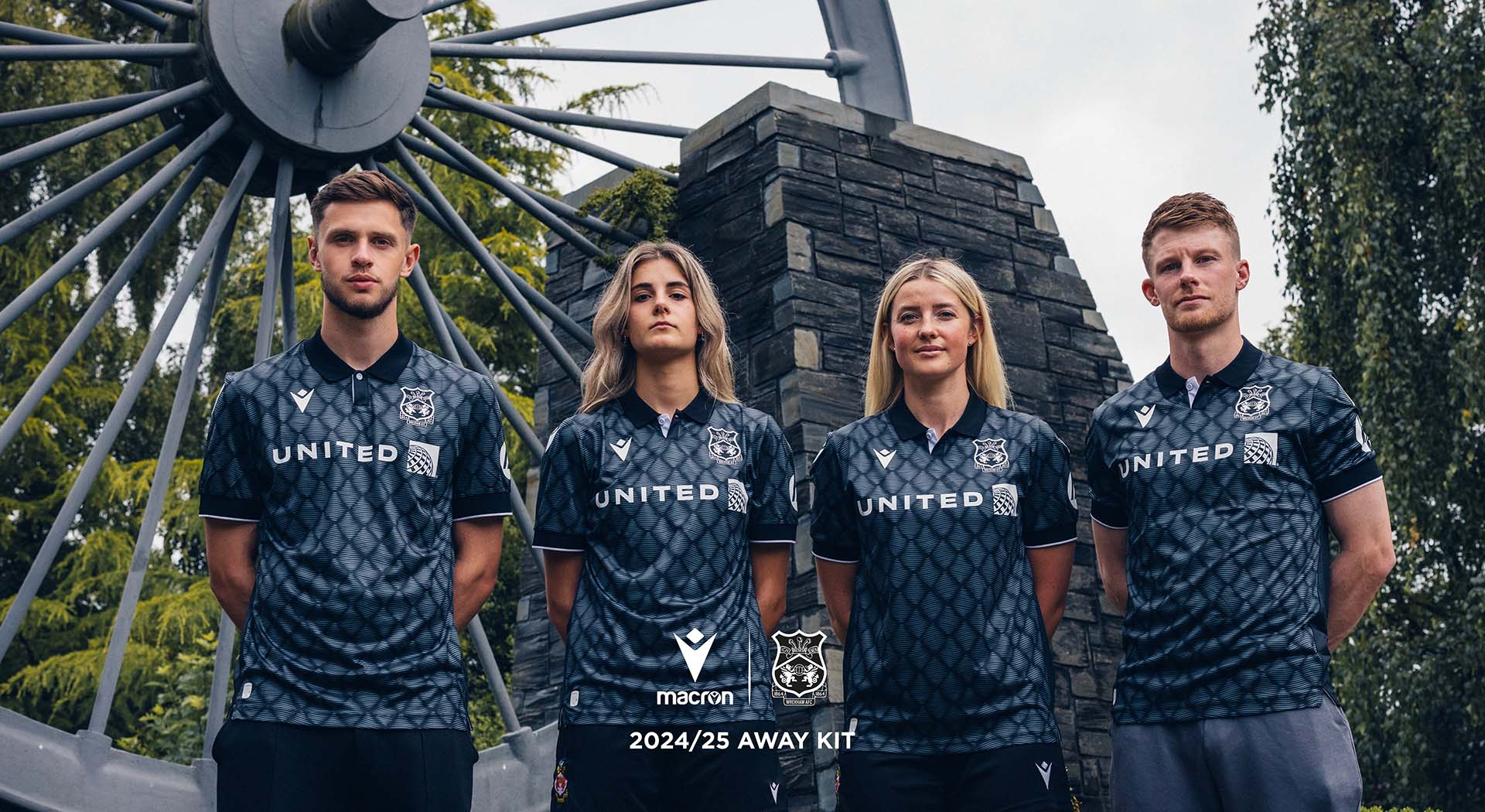 Total-black for the new Away Kit made by Macron for Wrexham AFC