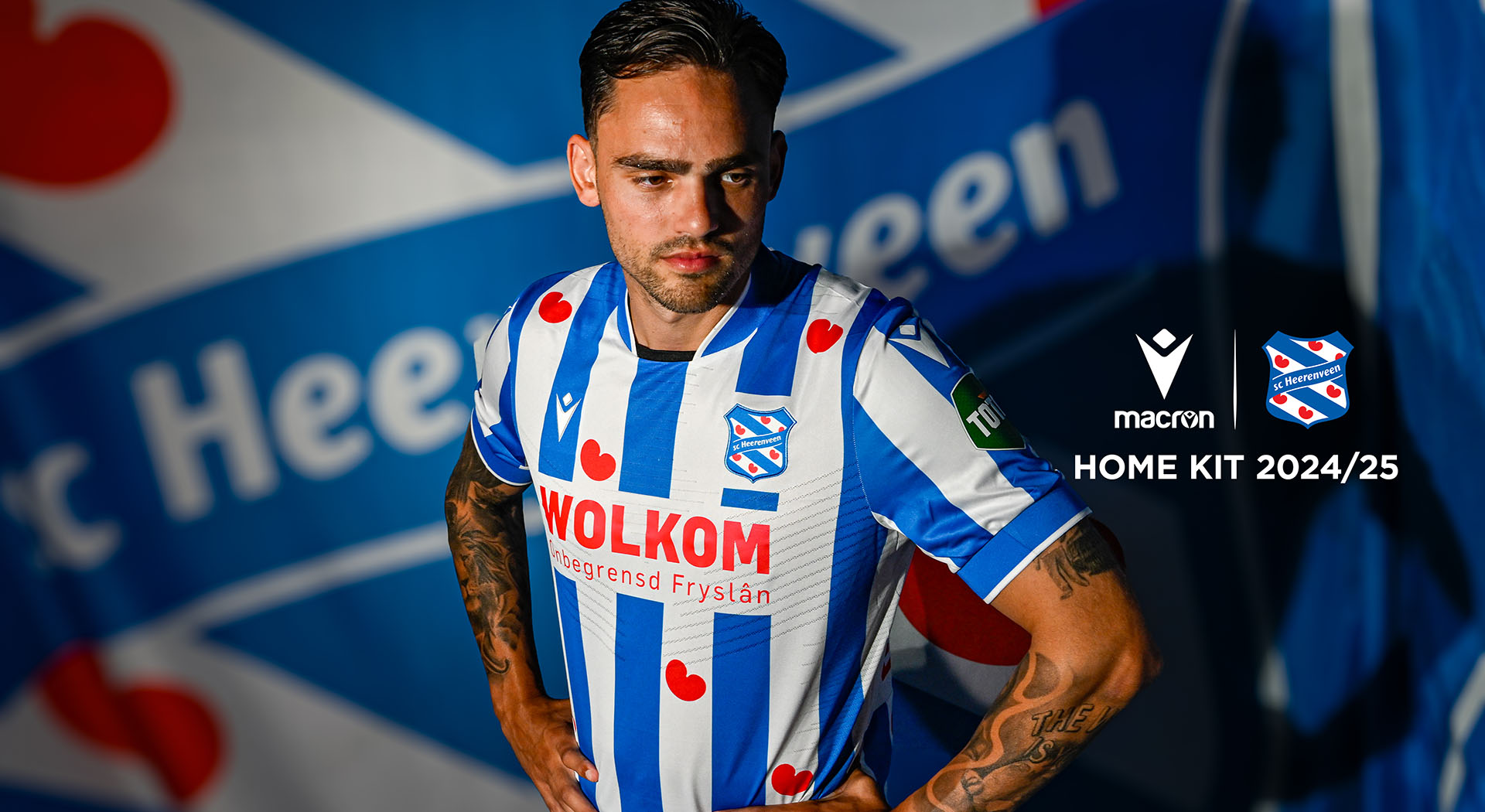 Tradition and an innovative fabric in the new SC Heerenveen Home kit made by Macron