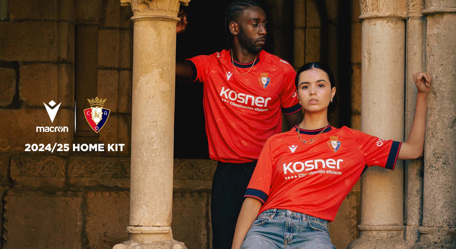 The spirit and symbols of Navarre on the new Home kit designed for CA Osasuna by Macron
