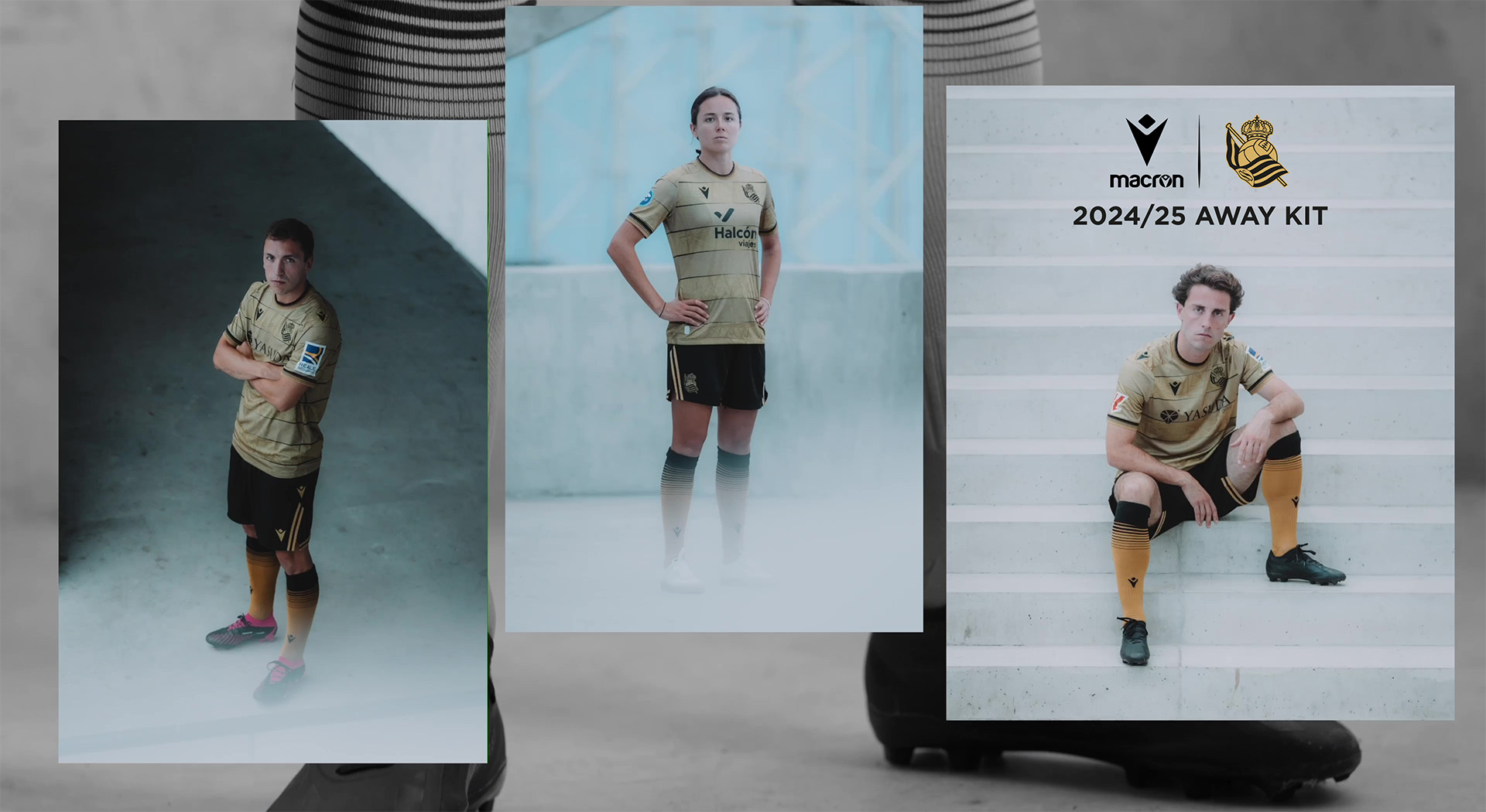 An elegant combination of gold and black and a homage to Anoeta Stadium in Macron’s new Real Sociedad Away kit