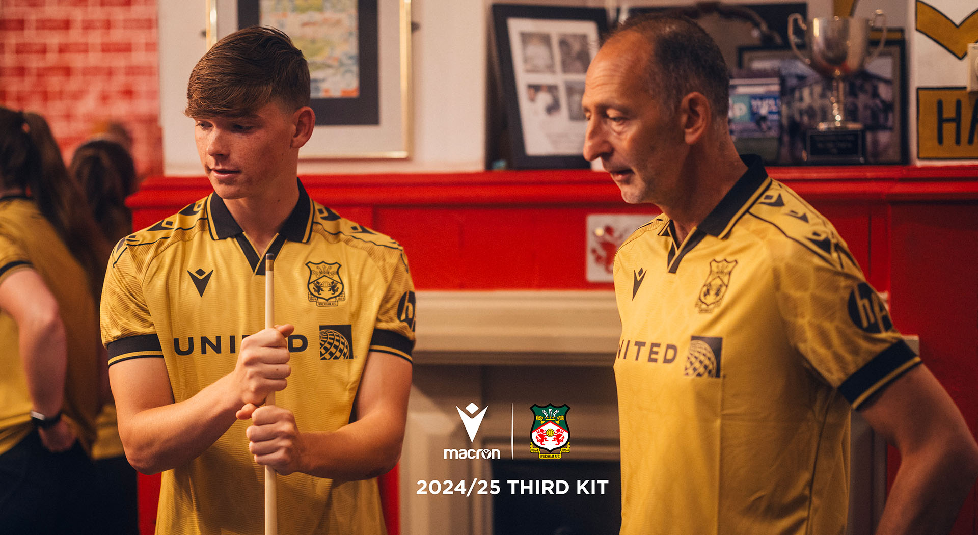 Gold for Wrexham AFC's new Third Kit made by Macron