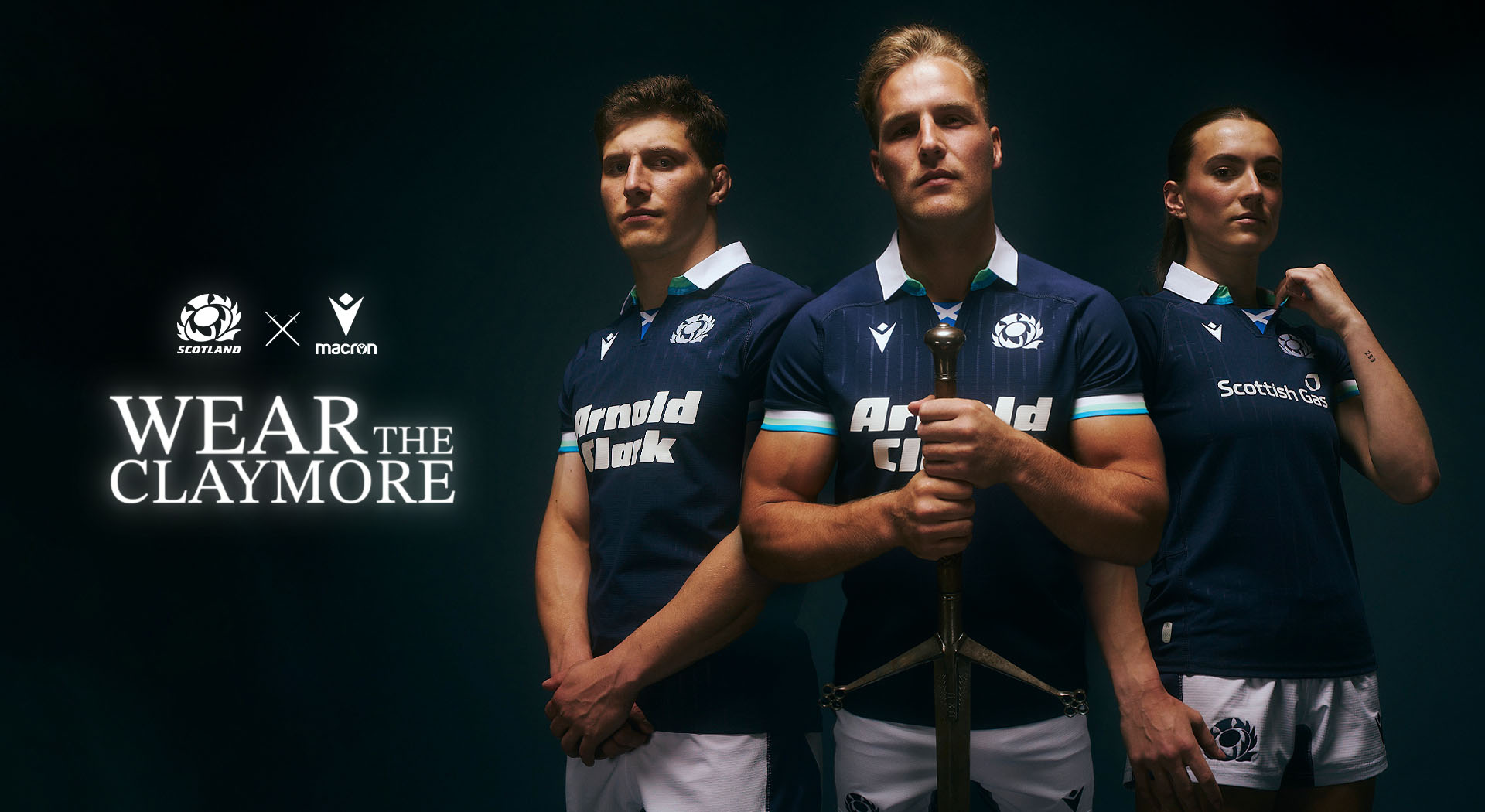 The sword of the Highlanders and a homage to Scottish Gas Murrayfield on new Scottish Rugby Home Kit by Macron