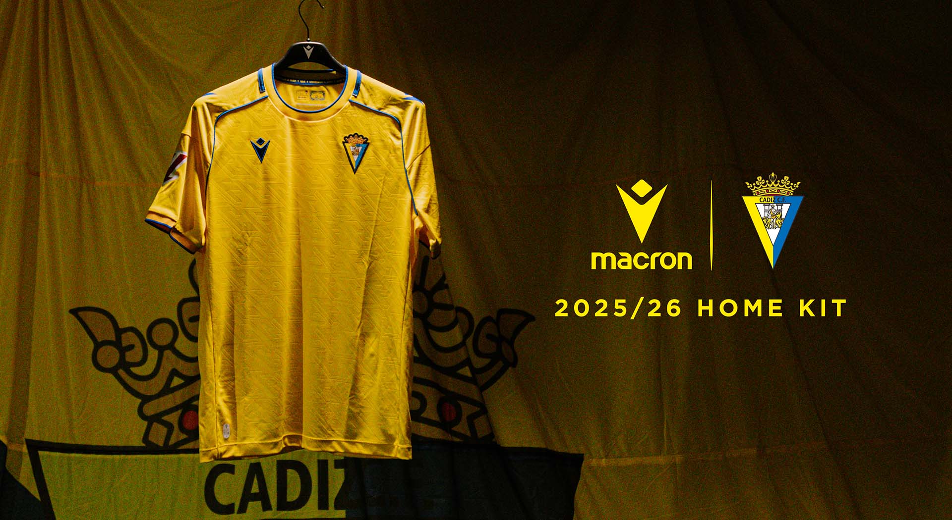 Presentato il nuovo Home Kit 2025/26 realizzato da Macron per il Cádiz CF