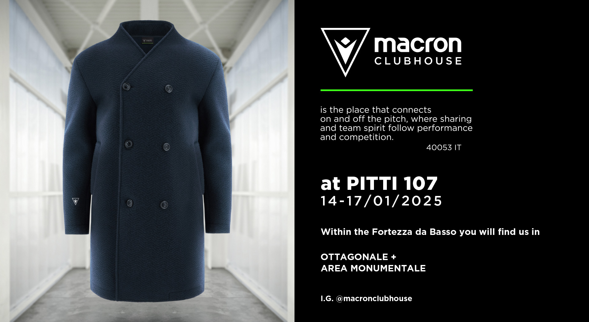 Macron at Pitti Immagine Uomo 107 with the Macron Clubhouse Autumn-Winter Collection