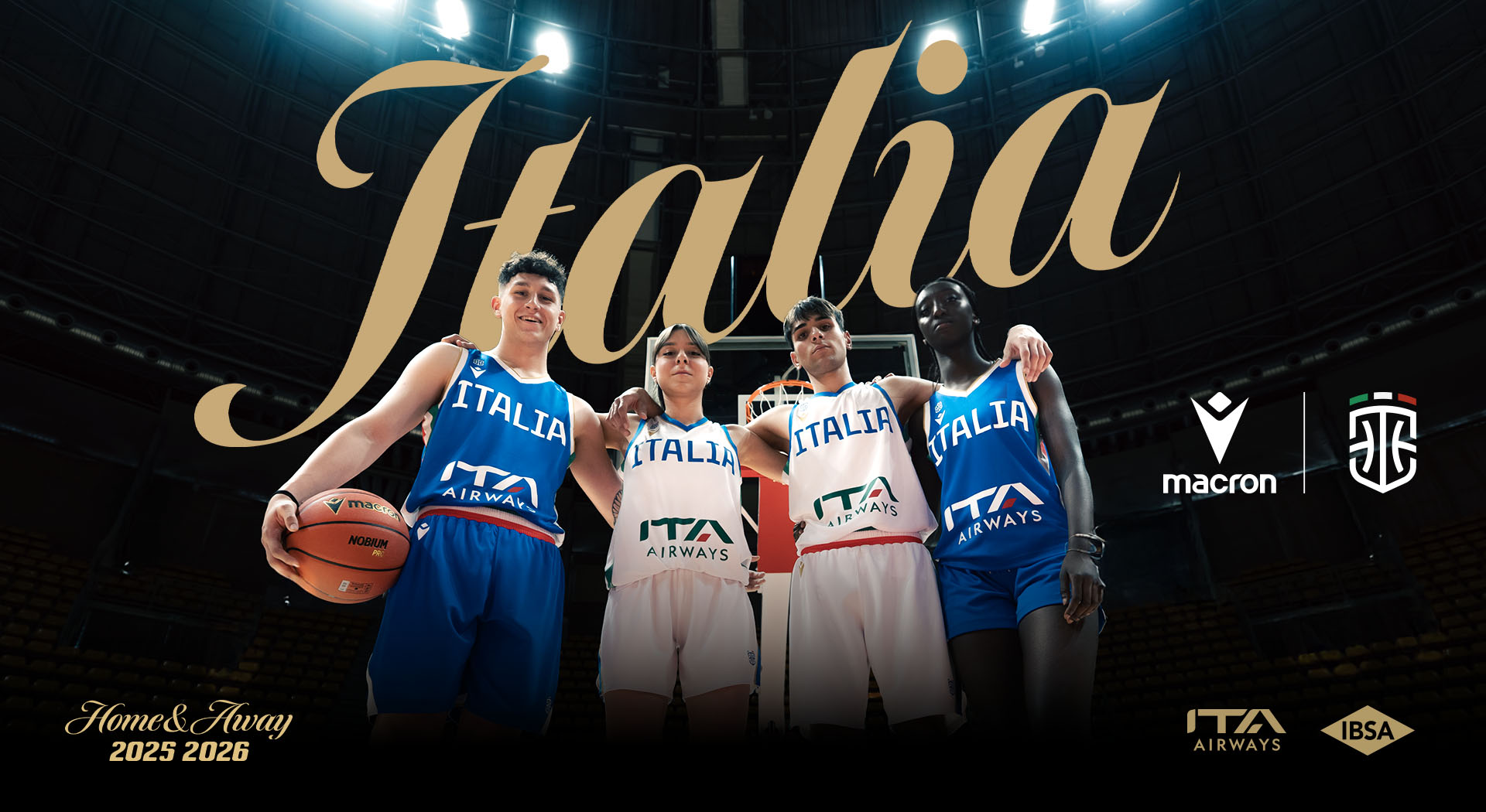 Two kits with a strong identity for a summer of European dreams: the new Italbasket uniforms presented at the Macron Campus
