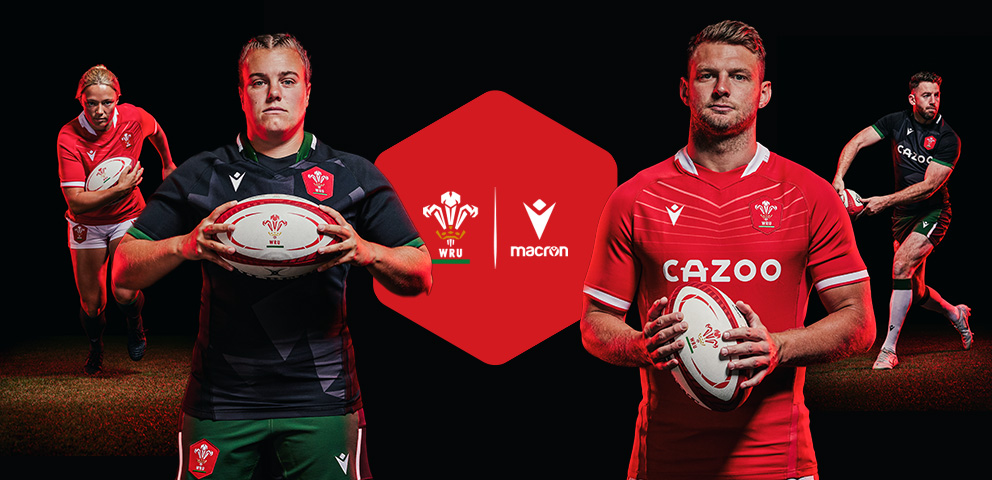 Macron Camiseta de Entrenamiento de Rugby galés 2021/22 para Hombre 