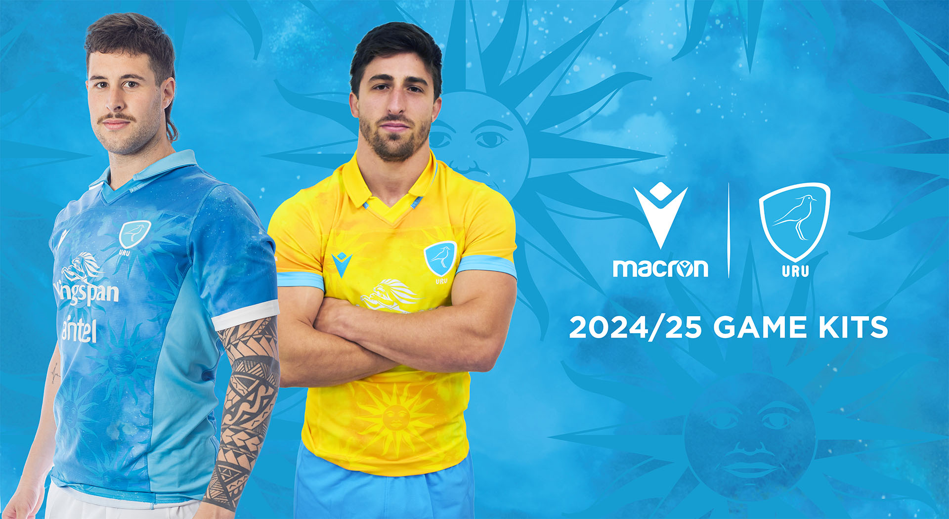 ‘Celeste’ colour and the ‘Sol de Mayo’ adorn the new Macron kits of the Uruguayan National rugby team